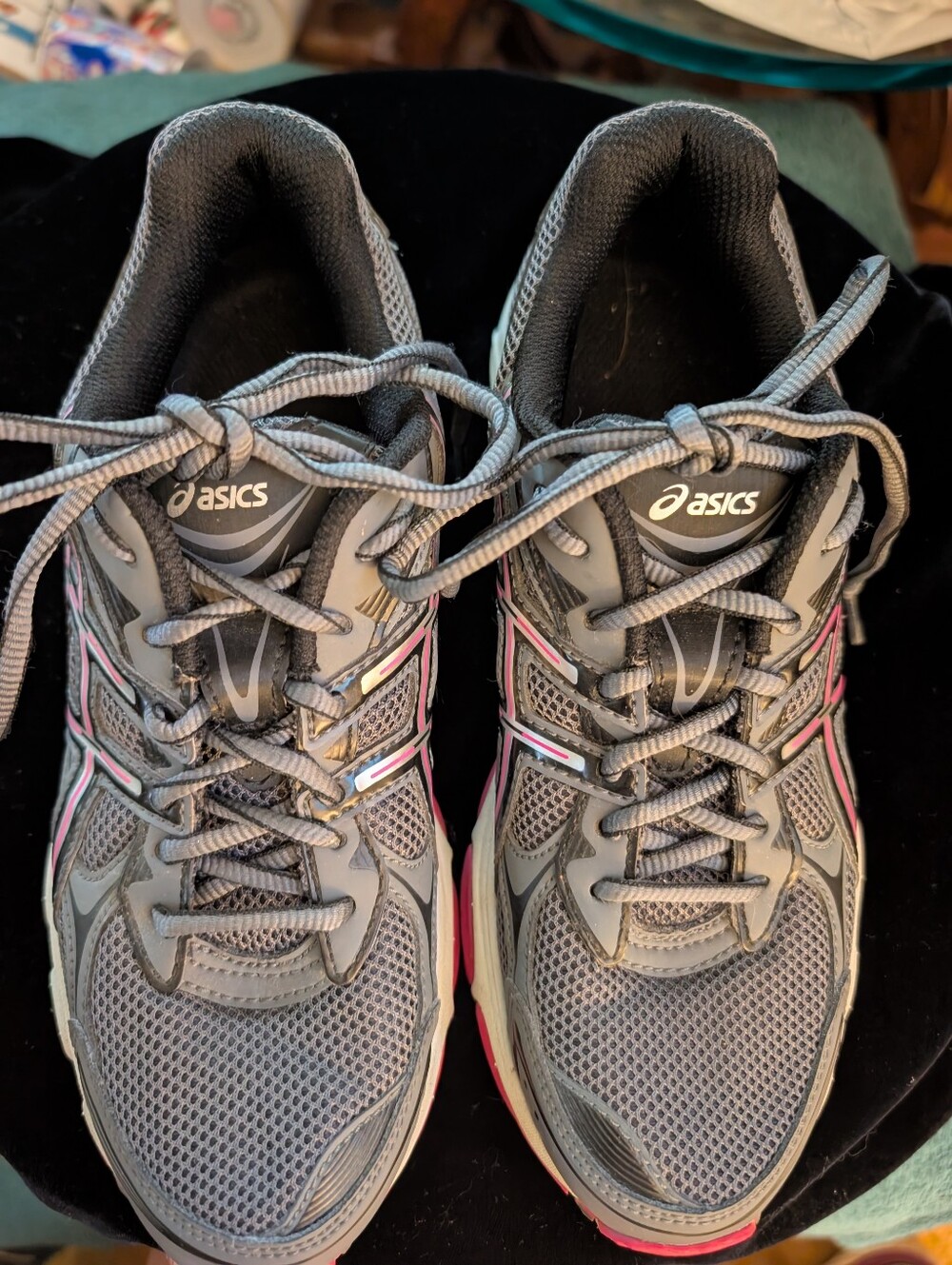 ASICS Gray and Pink Women's Athletic Running Shoes